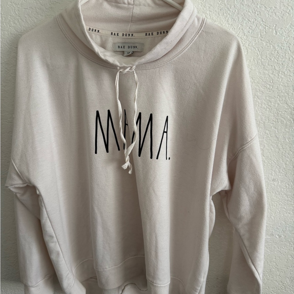Rae Dunn Cream Hoodie with Mama Print